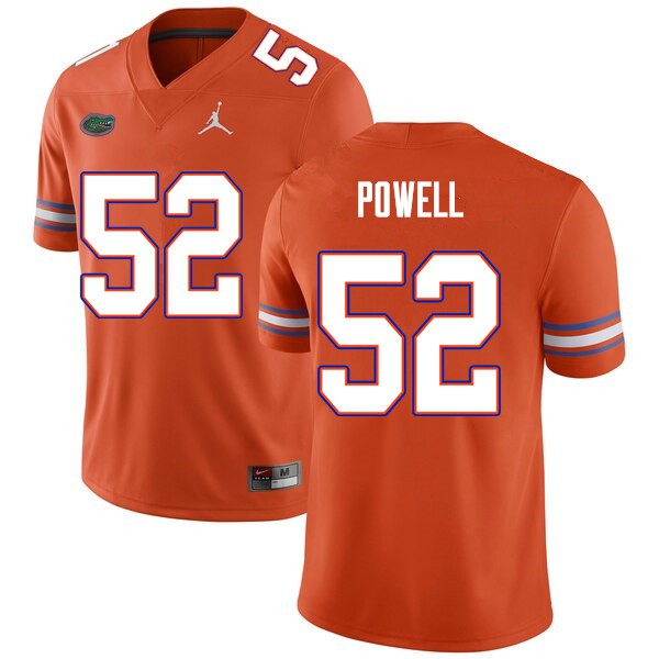 Men #52 Antwuan Powell Florida Gators College Football Jersey Orange